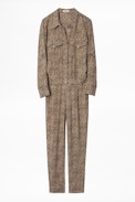 Leo Print Jumpsuit - Women’s leopard-print jumpsuit.