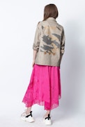 Falda Seda Juliet Jac Paisley - Falda rosa asimétrica para mujer.