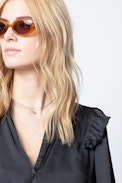 Robe Rygg Satin - Robe courte noire femme.