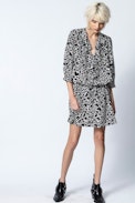 Robe Soie Roni Print Coeur - Robe imprimée courte femme.