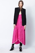 Risty Jac Paisley Silk Dress - Women’s long pink dress.