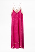 Risty Jac Paisley Silk Dress - Women’s long pink dress.
