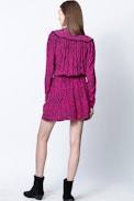 Reveal Leo Print Dress - Women’s short pink leopard-print dress.
