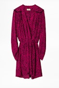Reveal Leo Print Dress - Women’s short pink leopard-print dress.