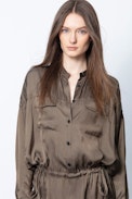 Romeo Satin Dress - Women’s brown dress.