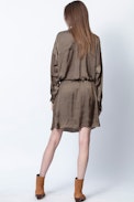 Romeo Satin Dress - Women’s brown dress.