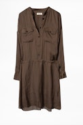Romeo Satin Dress - Women’s brown dress.