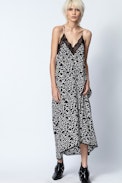 Risty Print Coeur Silk Dress - Women’s long printed dress.