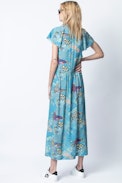 Vestido Ruskie Glam Rock - Vestido estampado largo para mujer.