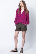 Titus Leo Print Tunic - Women’s pink leopard-print tunic.