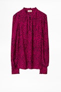 Titus Leo Print Tunic - Women’s pink leopard-print tunic.