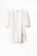 Teveals Jac Mandala Silk Shirt - Women’s white shirt.