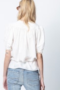 Teveals Jac Mandala Silk Shirt - Women’s white shirt.