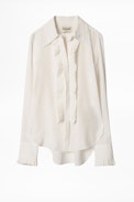Tris Jac Leo Silk Shirt - Women’s jacquard long-sleeved silk shirt.