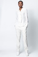 Tris Jac Leo Silk Shirt - Women’s jacquard long-sleeved silk shirt.