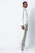 Tris Jac Leo Silk Shirt - Women’s jacquard long-sleeved silk shirt.