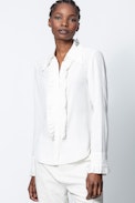 Tris Jac Leo Silk Shirt - Women’s jacquard long-sleeved silk shirt.