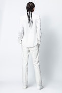 Tris Jac Leo Silk Shirt - Women’s jacquard long-sleeved silk shirt.