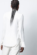 Tris Jac Leo Silk Shirt - Women’s jacquard long-sleeved silk shirt.