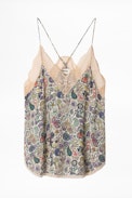 Christy Print Mandala Camisole - Women’s silk and lace printed camisole.