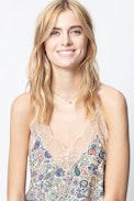 Christy Print Mandala Camisole - Women’s silk and lace printed camisole.