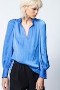 Titu Satin Tunic - Women’s blue tunic.