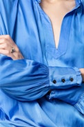 Titu Satin Tunic - Women’s blue tunic.