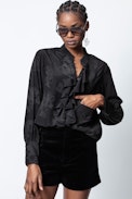 Twin Leo Silk Shirt - Women’s jacquard silk shirt.