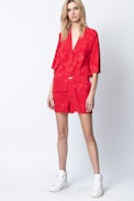 Pax Jac Mandala Silk Shorts - Women’s red shorts.