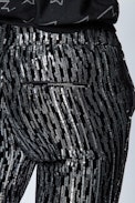 Polis Velours Paillettes Pants - Women’s black velvet and sequin pants.