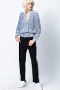 Deana Jeans - Women’s boyfriend-cut black jeans.