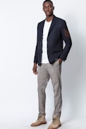 Perou Checks Pants - Men’s gray checked pants.