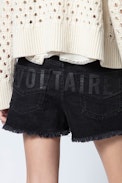 Short Storm Black Print Voltaire - Short noire femme.