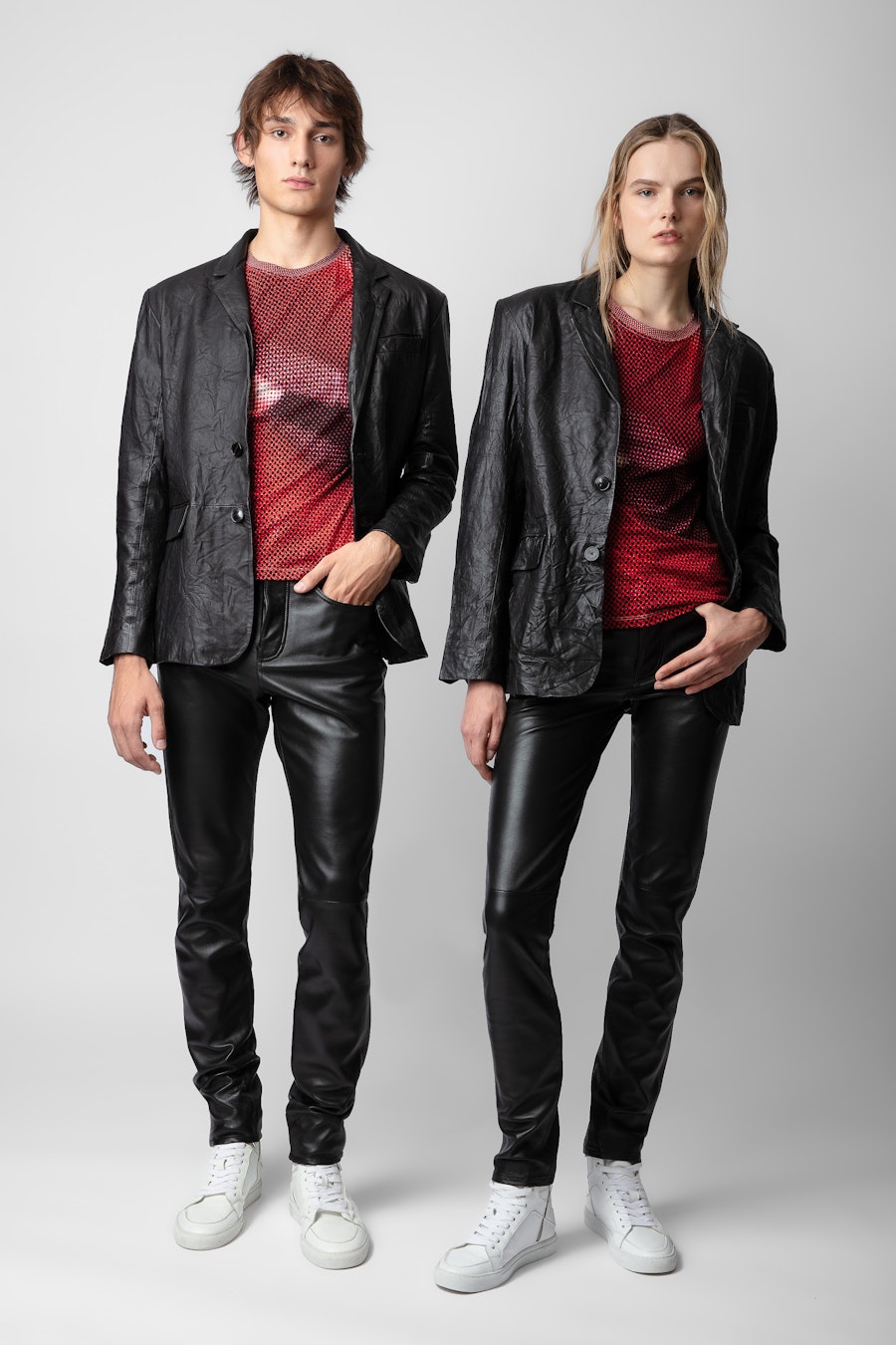 ZADIG&VOLTAIRE Valfried Crinkled Leather Blazer