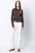 Pull Nicky - Pull marron femme.