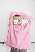 Alma Cachemire Sweater - Women's pink sweater, oversize, in cashmere