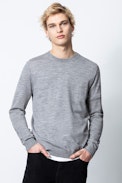 Jeremy Sweater - Men’s gray sweater in merino wool.