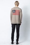 Jojo Cardigan - Men’s button-up cardigan with motif on the back.