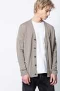 Jojo Cardigan - Men’s button-up cardigan with motif on the back.