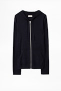 Clash Cardigan - Men’s navy blue zip-up cardigan.