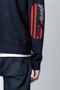 Clash Cardigan - Men’s navy blue zip-up cardigan.