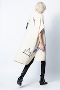 Indiana Jormi Cachemire Cardigan - Women’s beige cardigan with embroidered motifs, in cashmere
