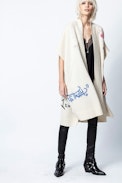 Indiana Jormi Cachemire Cardigan - Women’s beige cardigan with embroidered motifs, in cashmere