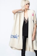 Indiana Jormi Cachemire Cardigan - Women’s beige cardigan with embroidered motifs, in cashmere