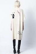 Indiana Jormi Cachemire Cardigan - Women’s beige cardigan with embroidered motifs, in cashmere
