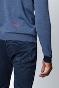 Keddy Sweater - Men’s blue merino wool sweater.