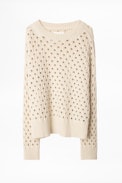 Douna Sweater - women's beige sweater in recycled cashmere