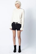 Pull Posy - Pull beige femme, en cachemire recyclé