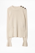 Pull Posy - Pull beige femme, en cachemire recyclé