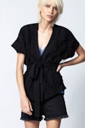 Corry Cows Cardigan - Women’s black cardigan.